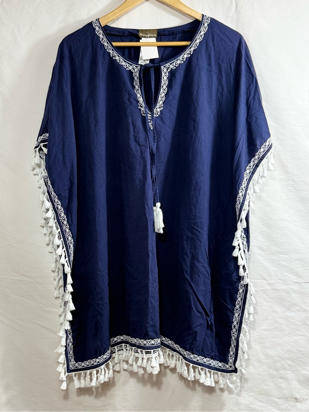 Tommy Bahama Navy Blue Tassel Trim Mini Dress Cover-Up